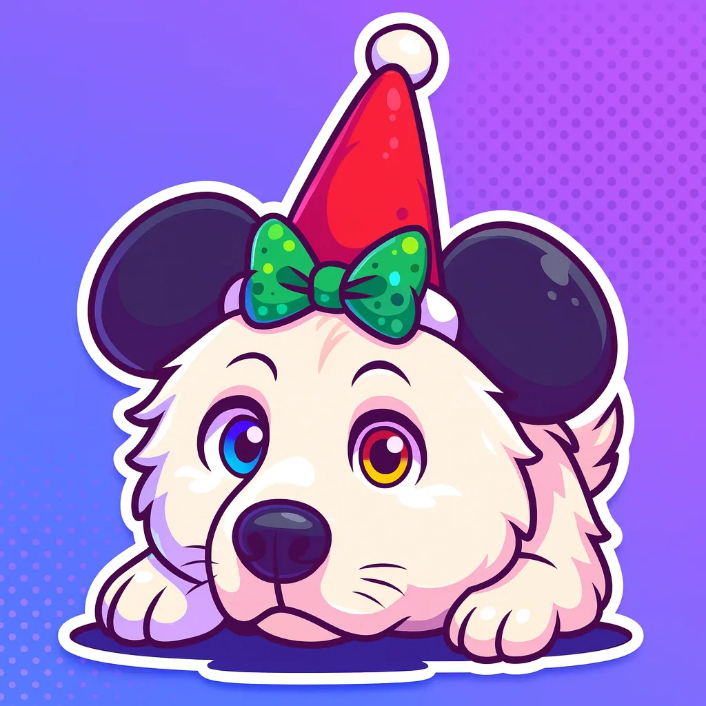Sticker version - Holiday Pup — Cartoon