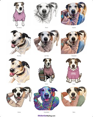 Boomer's sticker sheet of 12 styles
